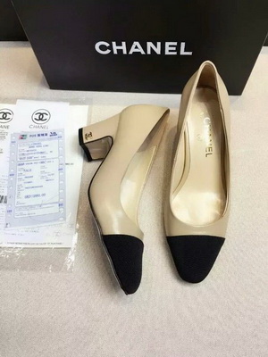 CHANEL Shallow mouth Block heel Shoes Women--061